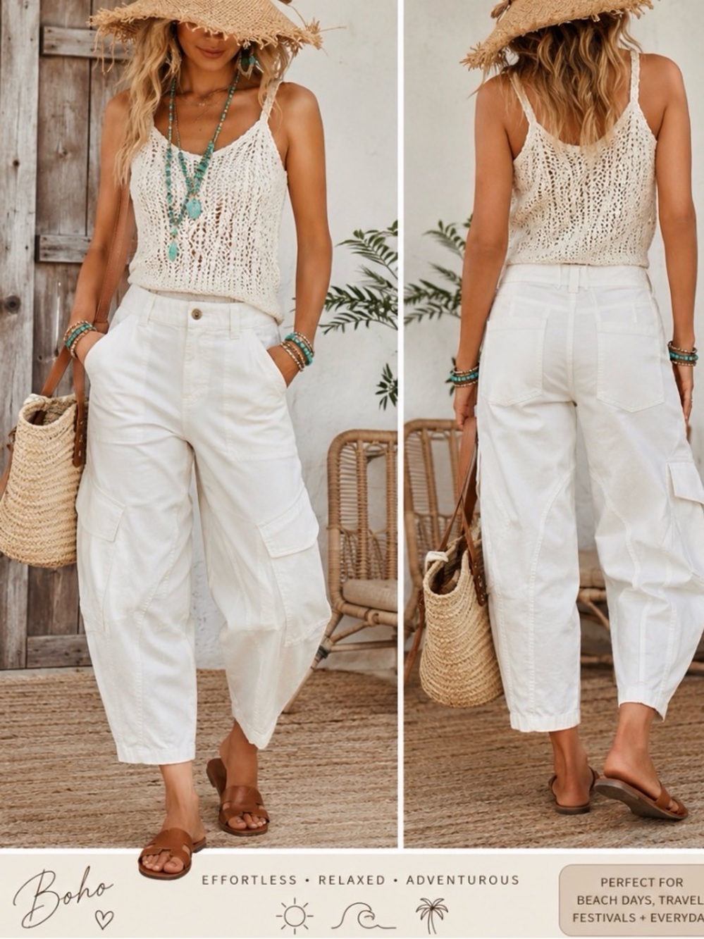 Madewell White Barrel Cargo Pants Utility Pocket Cotton Twill Relaxed Fit Size 2